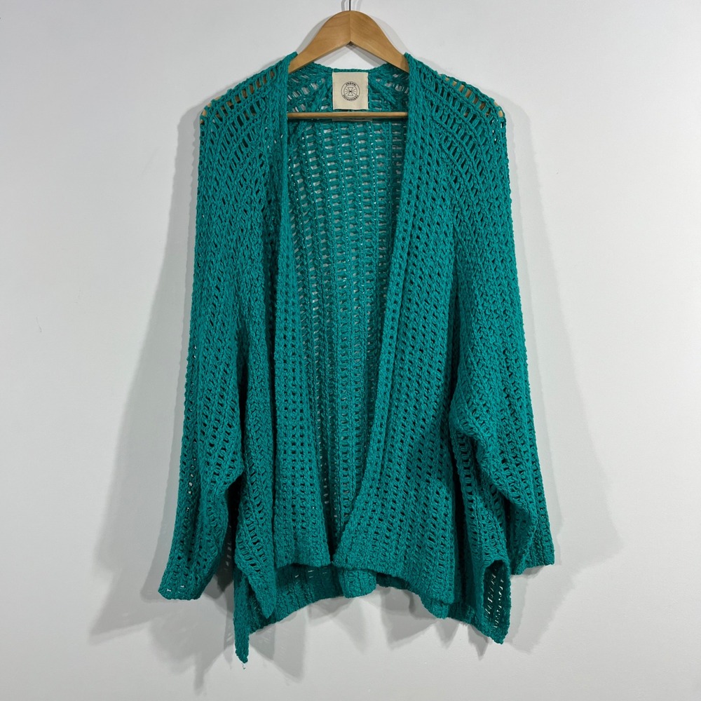 UO Fairy Grunge Festival Open Knit Crochet Boho Cardigan Sweater Womens Small‎